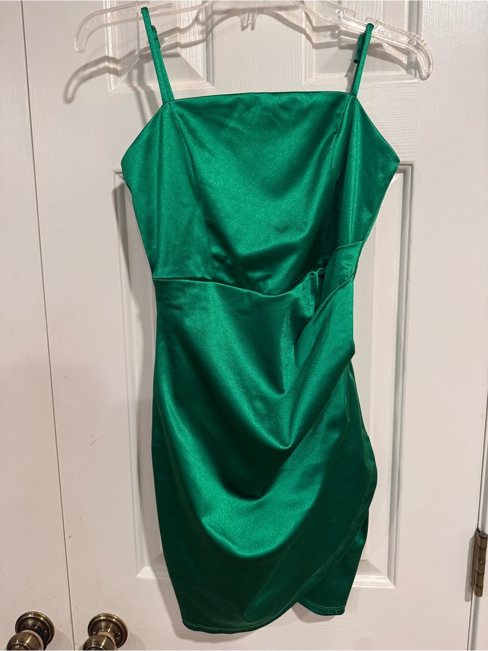 Emerald Sundae Green Satin Mini Dress